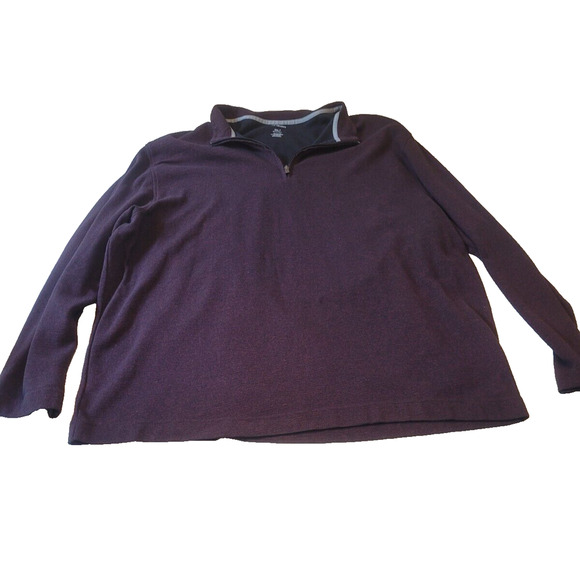 Van Heusen Sweater‎ Maroon Knit 1/4 Zip Up XXXL 3XLT Big & Tall - Picture 1 of 5